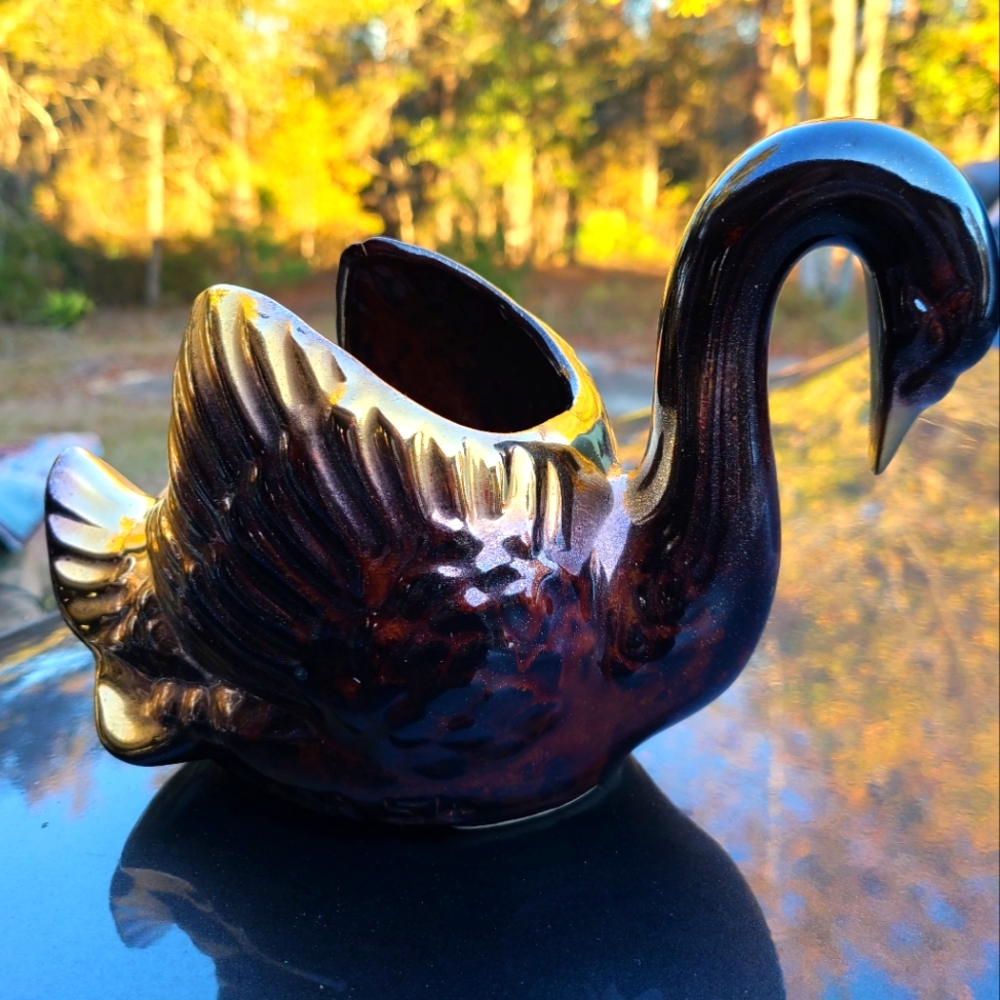 Vintage 50s Made in the USA Swan Planter